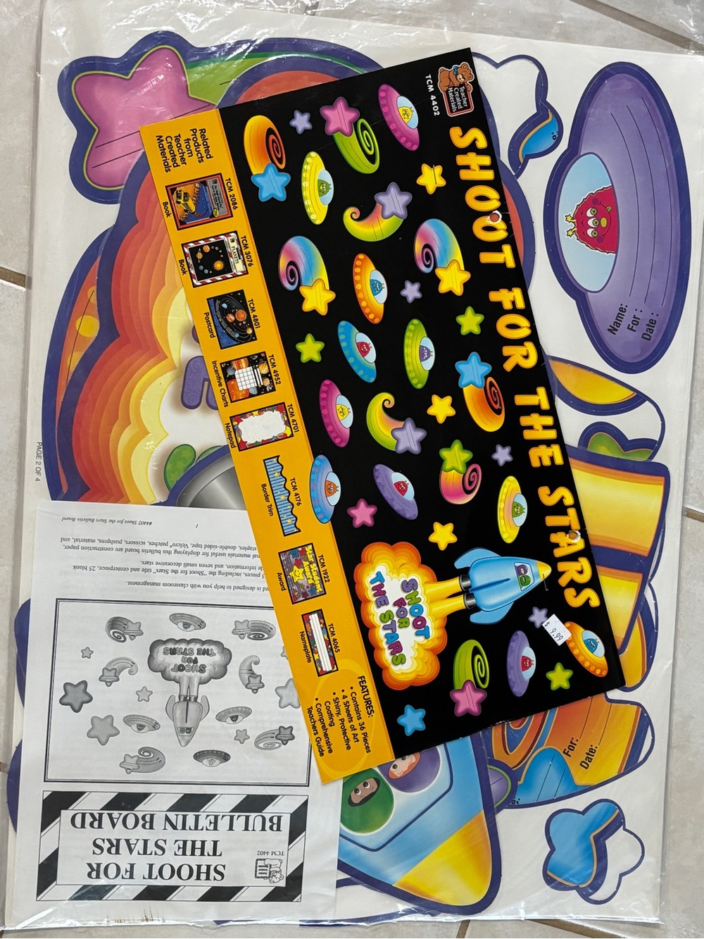 Vintage 90s Shoot for the Stars bulletin board set from Creative Teaching Press